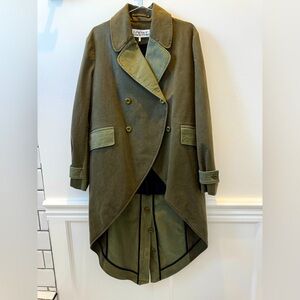 Loewe high/low green trench style coat